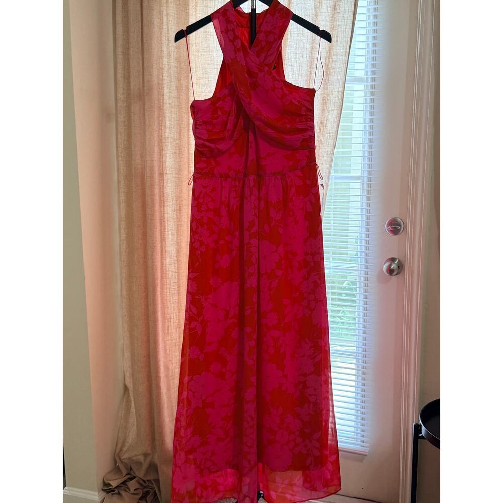 Maggy London NWT cross front haler maxi dress 10